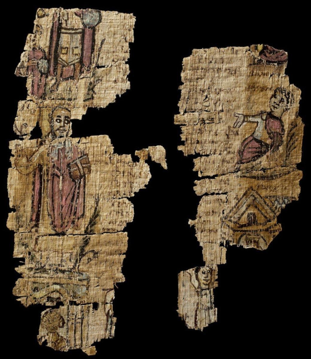 Bishop Theophilus standing on top of the Serapeum.