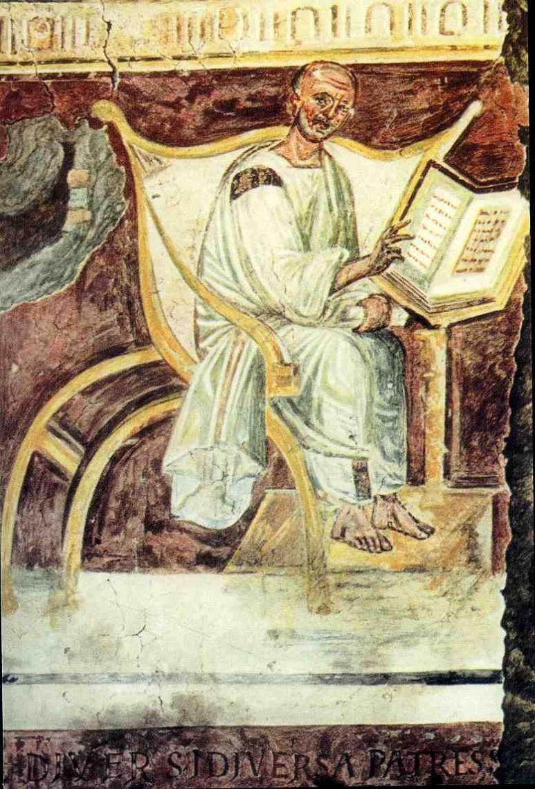 The earliest known portrait of Augustine, from the sixth century. Lateran Palace, Rome.